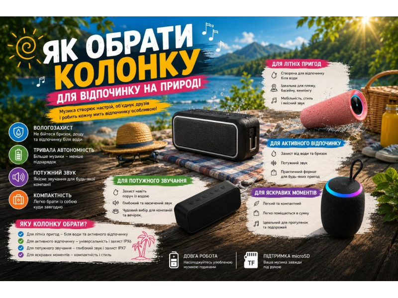 Як обрати колонку для відпочинку на природі